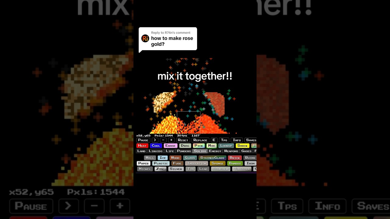 ROSE GOLD tutorial #sandboxels #browsergame