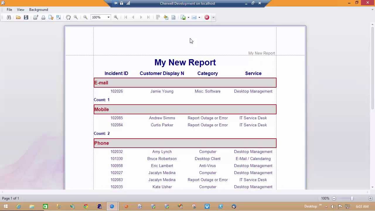 How to Create a Simple Report in Cherwell