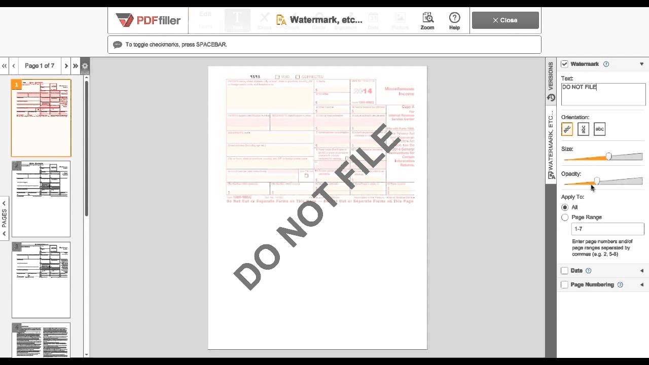 Easily Add Watermarks, Dates, and Page Numbers to Your Documents with PDFfiller