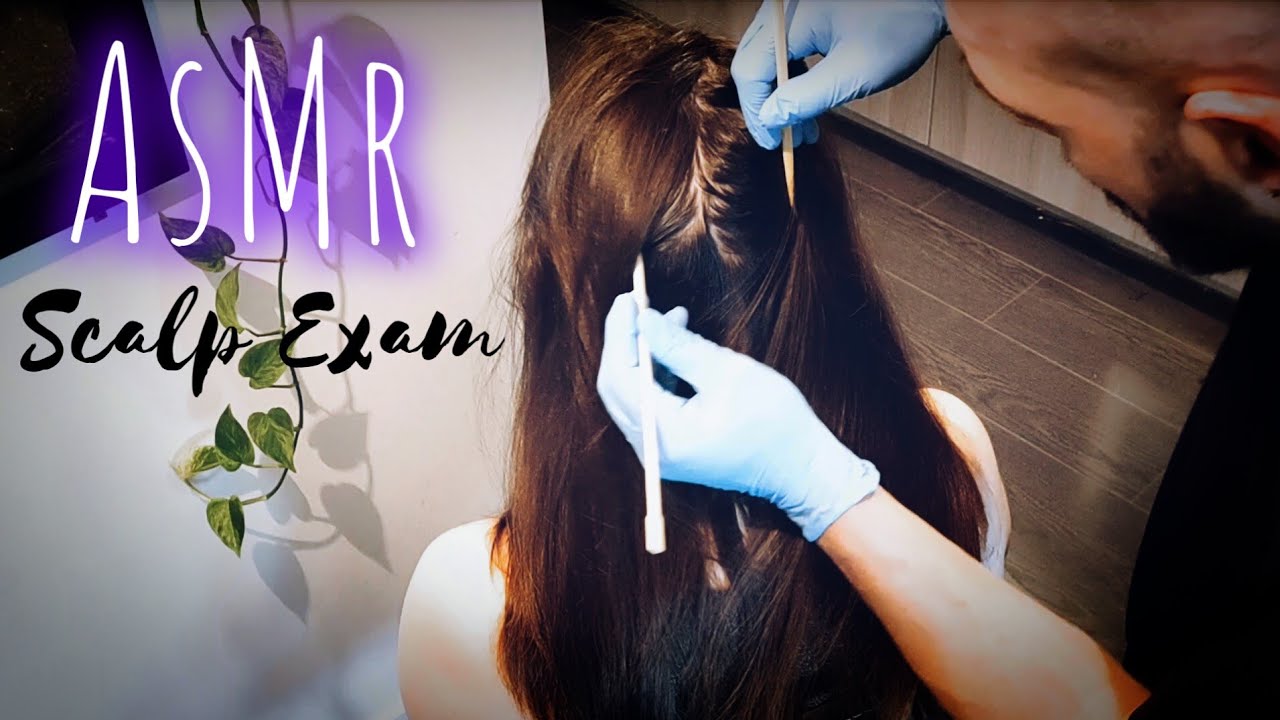 asmr scalp massage and exam | lice check | no talking | downtown doctor clinic roleplay | looped