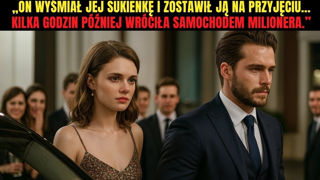 On WYŚMIAŁ jej SUKIENKĘ i zostawił ją na PRZYJĘCIU…Kilka godzin później ONA wróciła samochodem