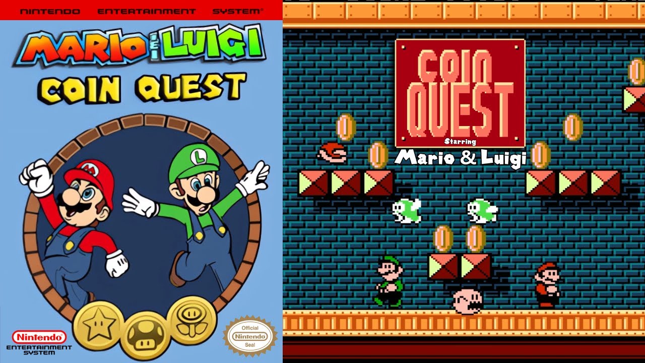 Coin Quest: Starring Mario & Luigi (2017) | Hack of Super Uwol [NES]