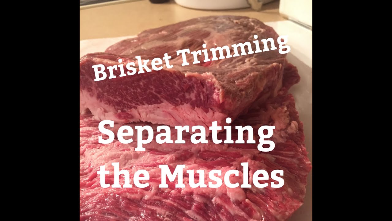Brisket trimming:  Separating the point muscle from the flat muscle