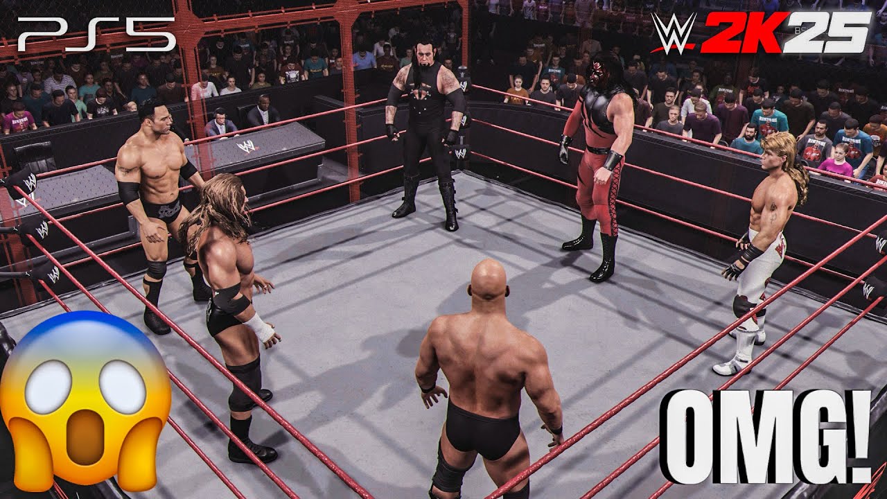WWE 2K25 - Стоун Колд против Рока против Андертейкера против Трипл Эйча против Биг Кинга против К...