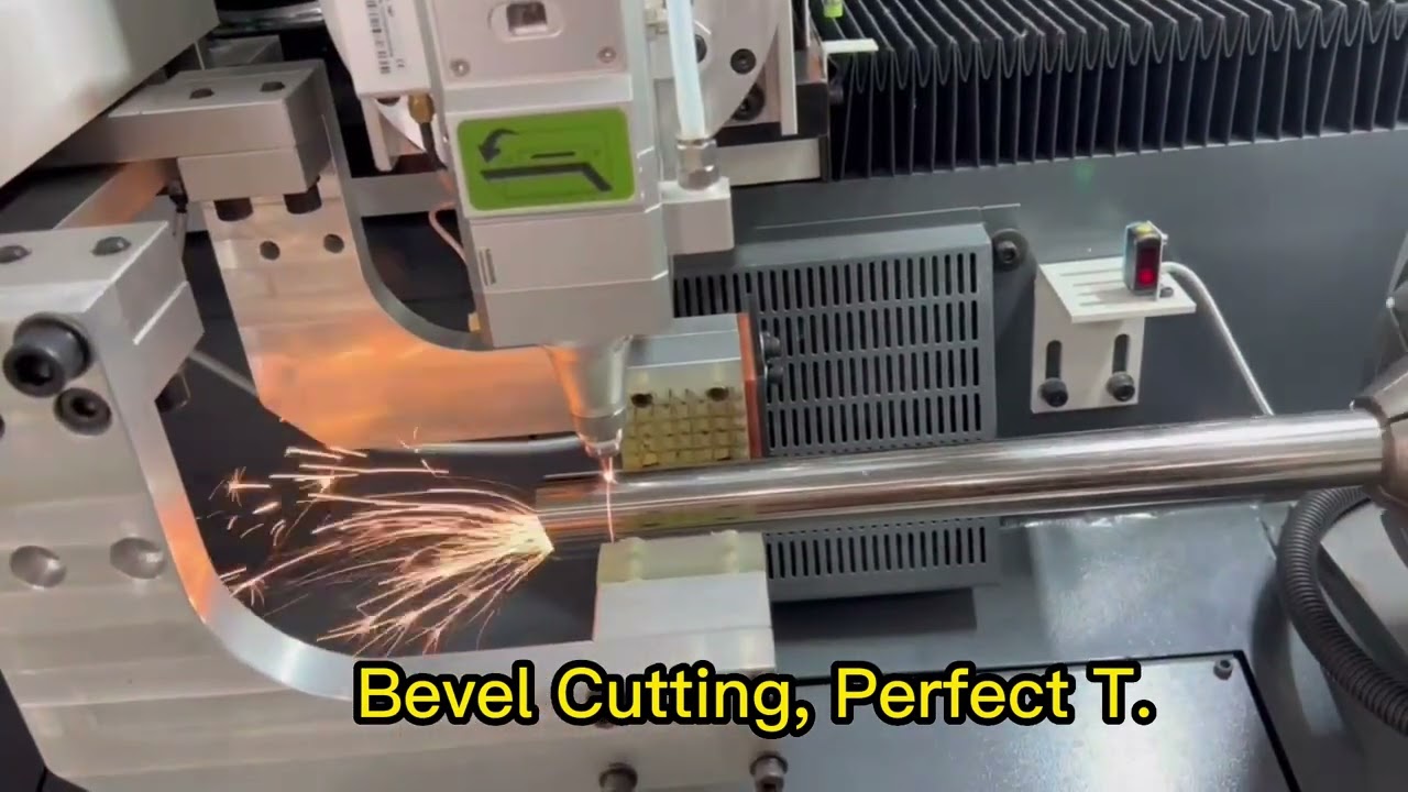 Perfect T Connection after Bevel Cutting Steel Tube