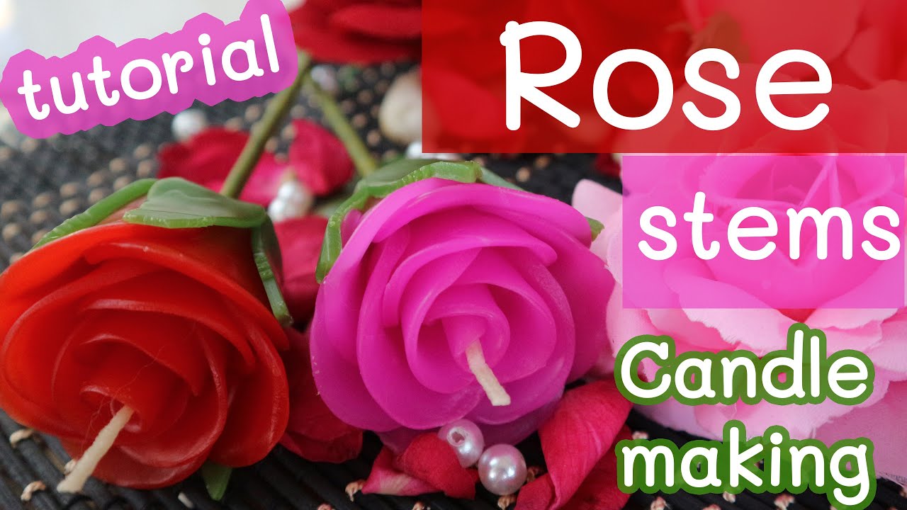 Candle Rose Flower Making | Candle To Rose Stem | Diy Candle Wax Flowers | Flowers From Candle