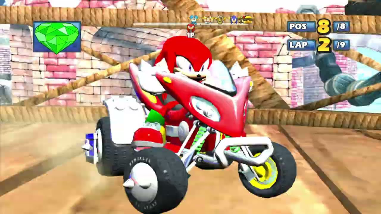 KNUCKLES Rampart Road 9 Laps Expert (Request) Sonic & Sega All-Stars Racing (2022)