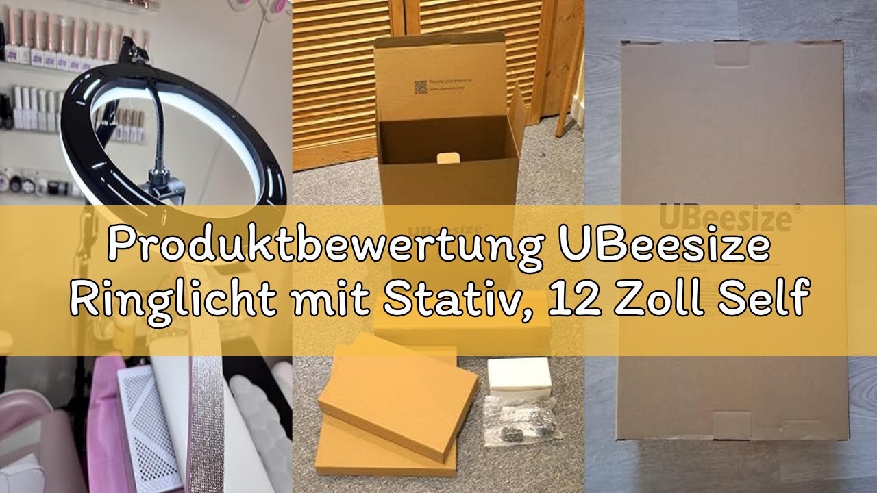 Produktbewertung UBeesize Ringlicht mit Stativ, 12 Zoll Selfie Ringlicht Riemenscheibe Stil Verstell