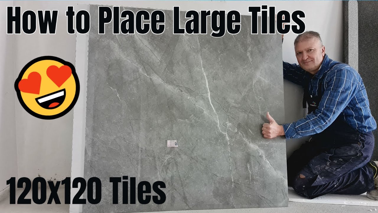 How to place Large (120x120cm) Tiles in a Living Room Große Fliesen verlegen