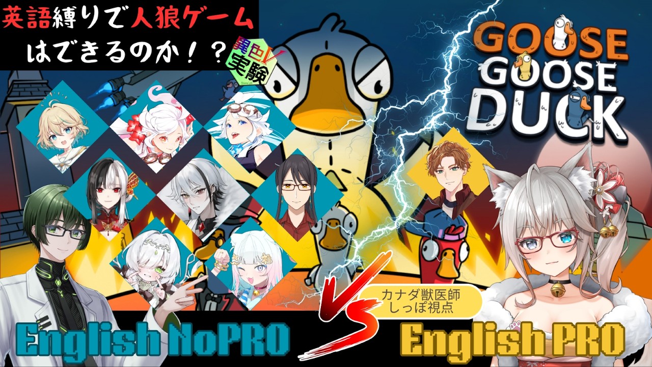 【#goosegooseduck 】英語プロと苦手勢で議論を英語縛りにすると人狼ゲームは成立するのか！？【＃戌叉しっぽ】#新人Vtuber