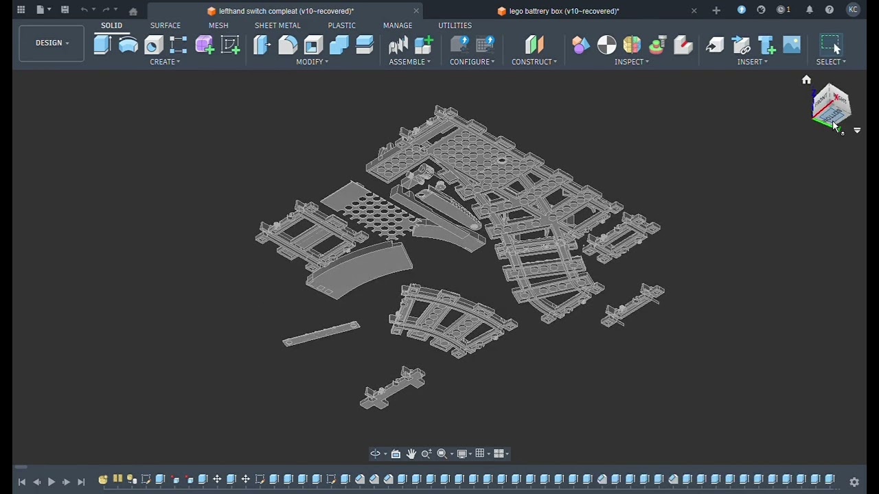 Process of designing lego train 2 way awitc with extra fetures