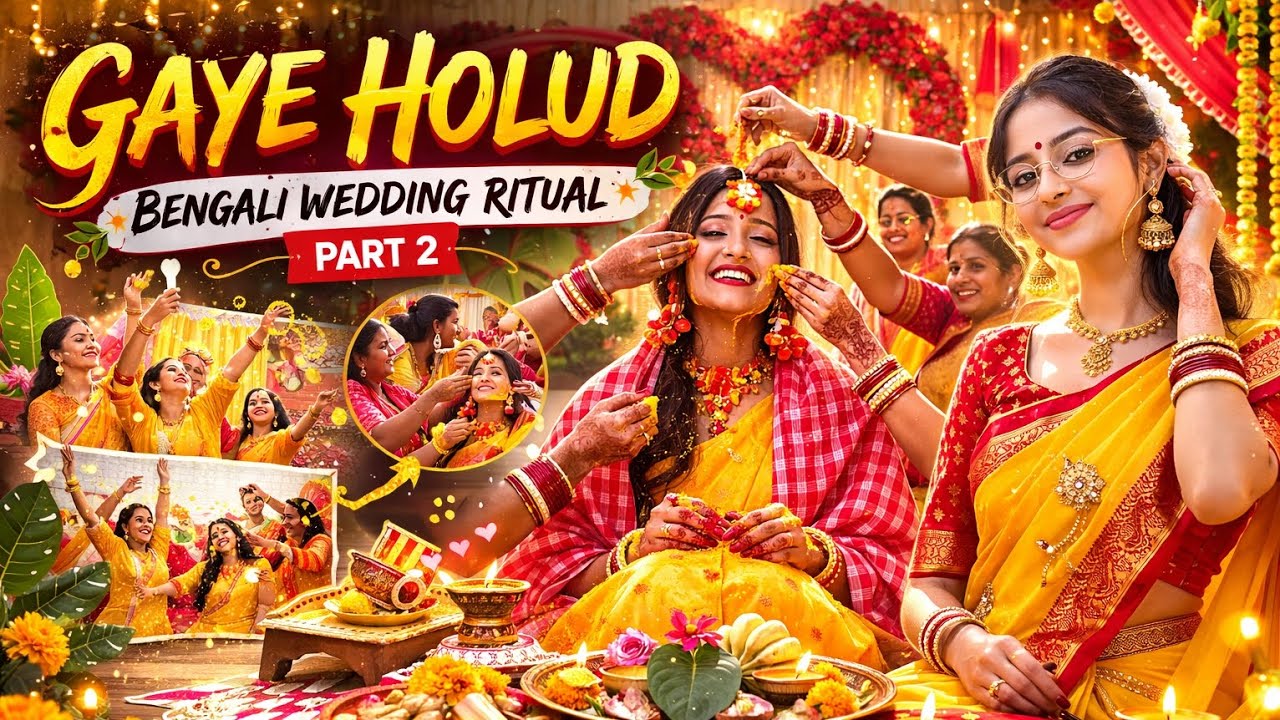 Traditional Bengali Gaye Holud Ceremony | Haldi Rituals in Village Wedding | Part 2 💛