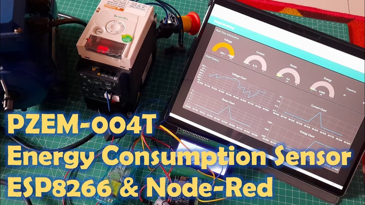 PZEM-004T Energy Sensor with ESP-8266 and Node Red Dashboard