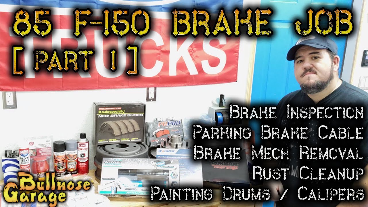 Parking Brake Cable Replacement, Paint Drums/Calipers, Part Cleanup - 85 F-150 Brake Job [Part 1]