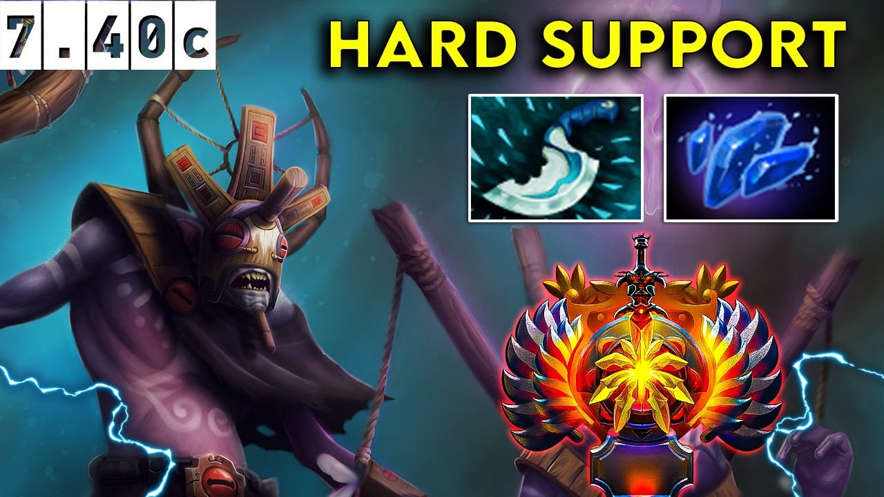 Witch Doctor Immortal Hard Support - Dota 2 Patch 7.40c Pro Pub Gameplay
