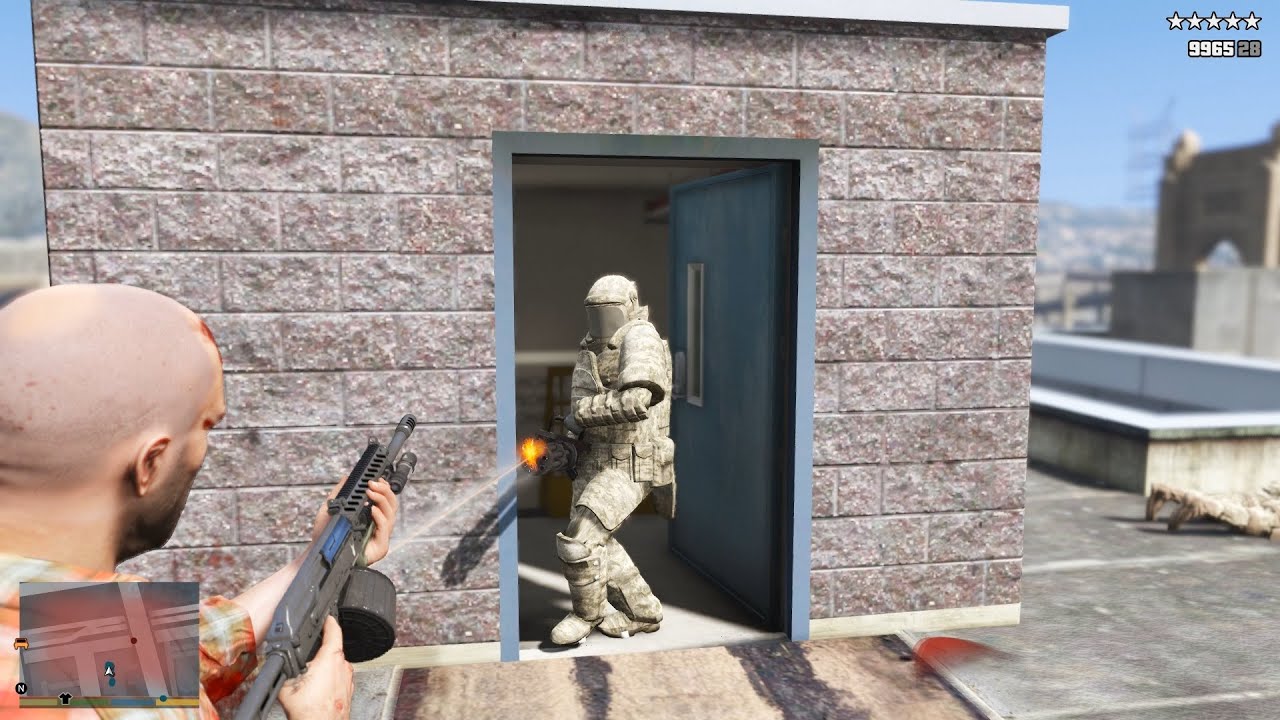 GTA V Police Station Shootout War With Army + Epic 5 Star Wanted Level Escape [VE:DGA]