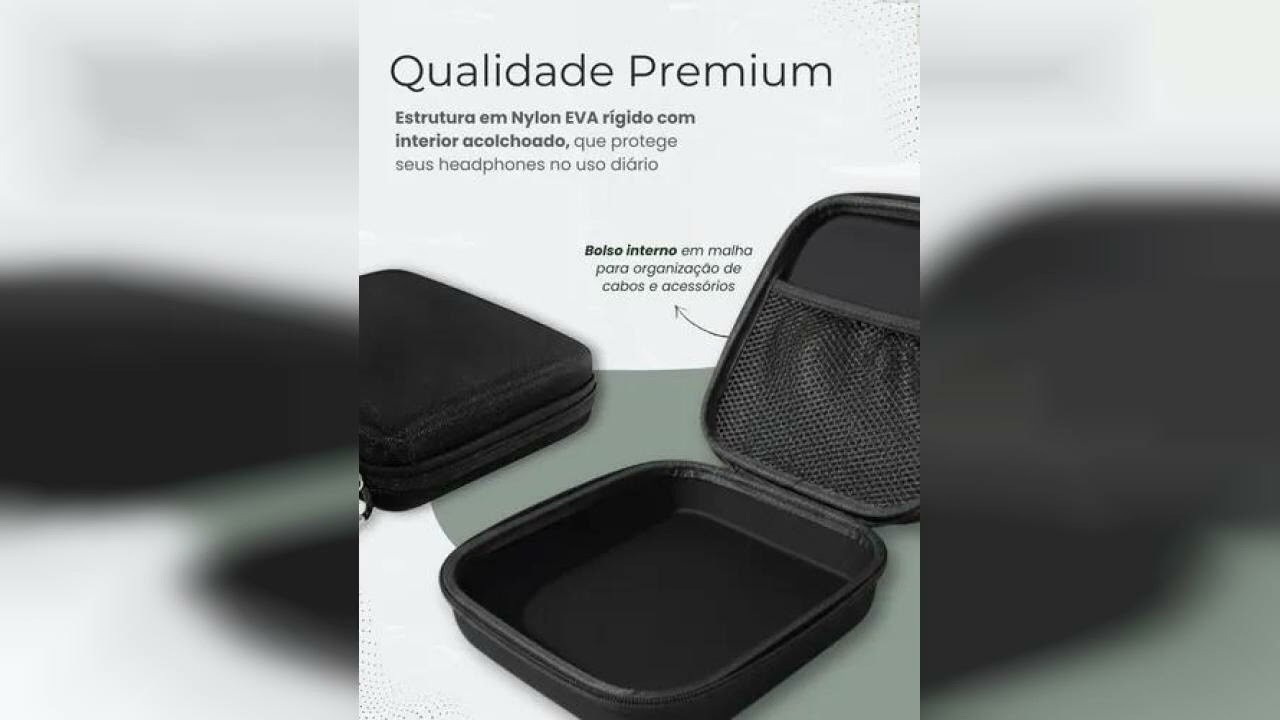 Review: Case, Estojo Portátil Para Headphone, Capa Fone De Ouvido Preto