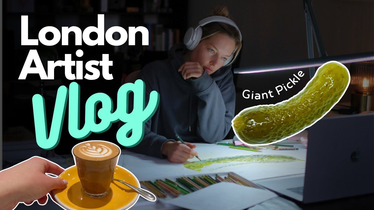 ✨ LONDON BASED ARTIST ✨ Drawing a giant pickle using colouring pencils!!