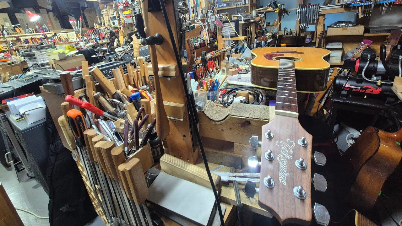 Takamine D5D guitar  on board pick up 장착하기전 진단하고 준비 작업하기!