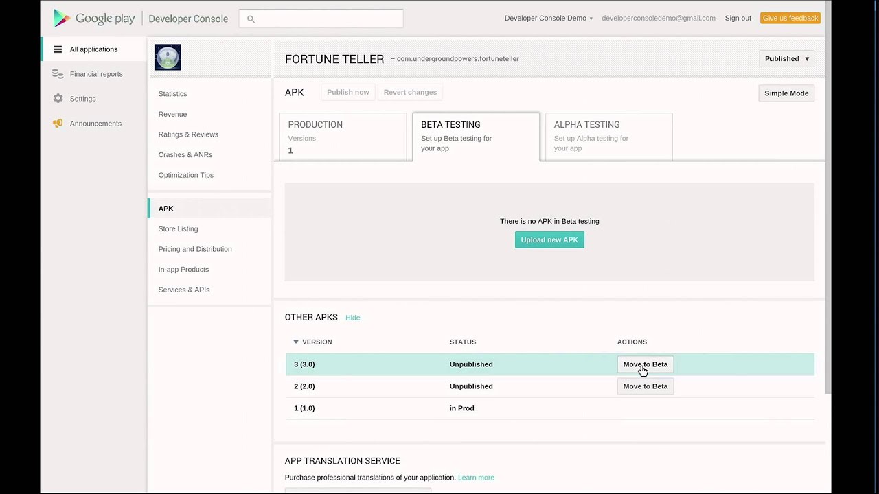Google Play Developer Console, Beta Testing & Staged Rollouts