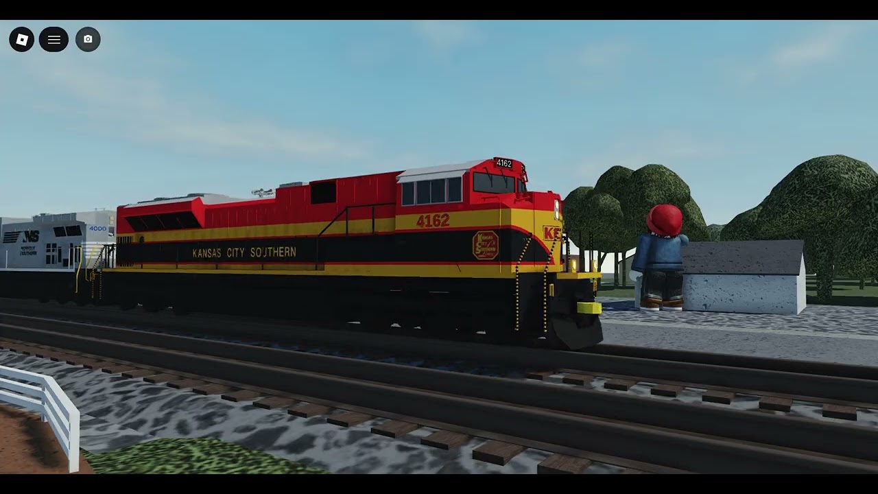 KCS 4162 SD70ACe leads NS 24X passing through in Thomasville, North Carolina