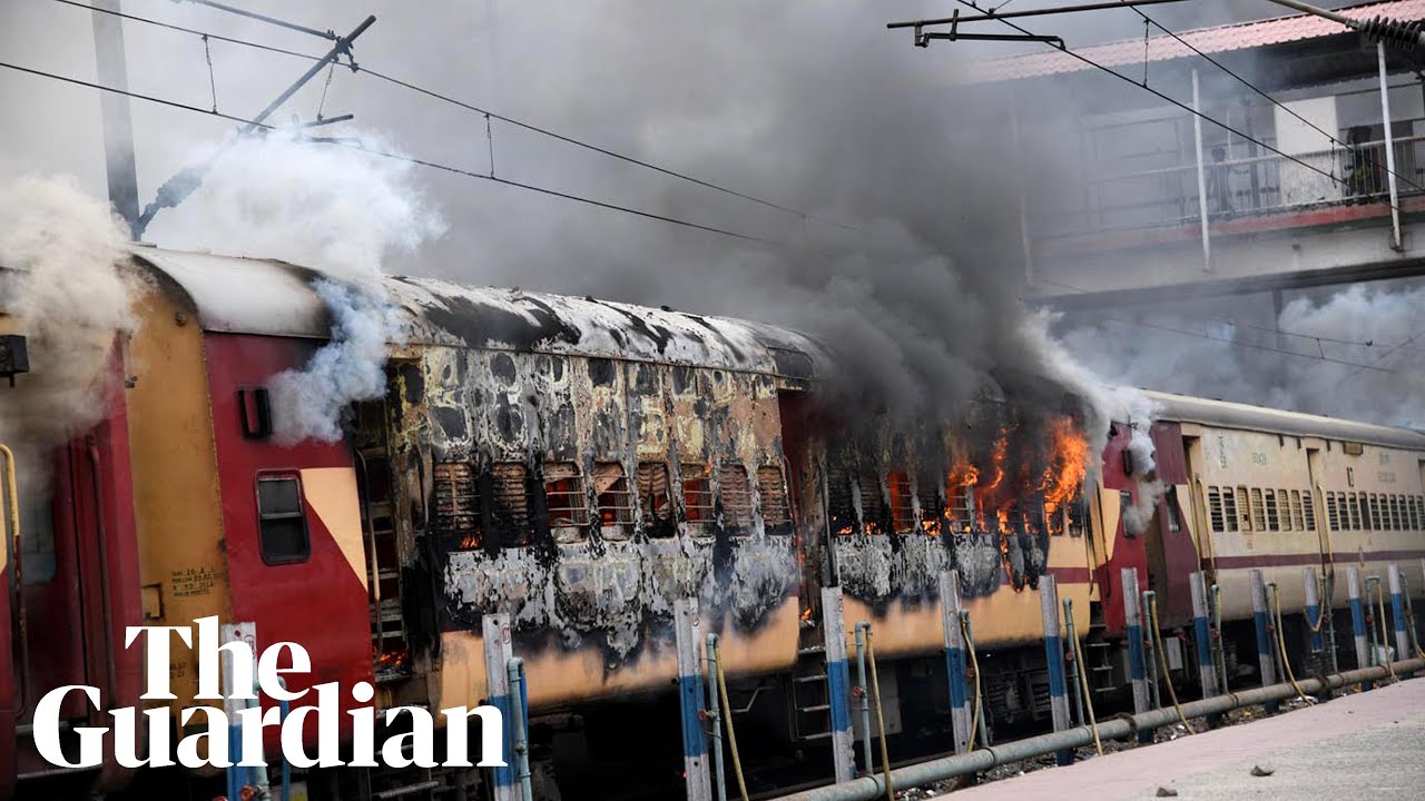 Indian railway stations on fire as protests against military hiring plan intensify