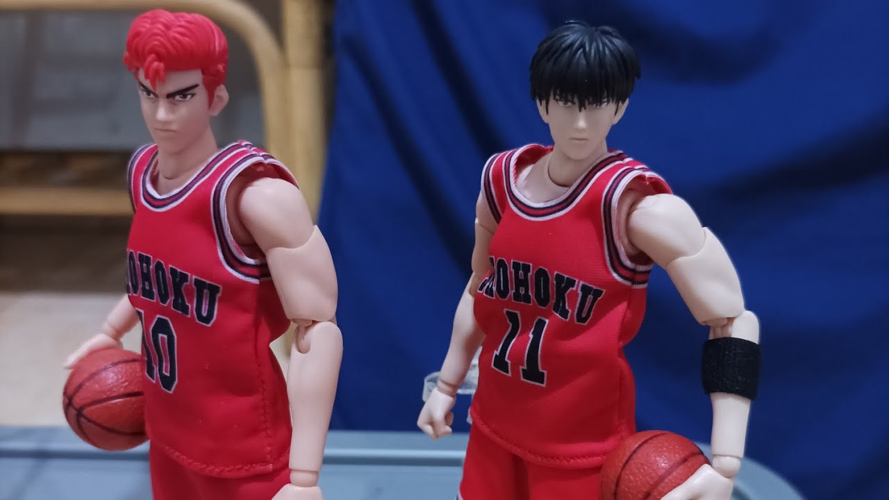 Review Dasin Model SlamDunk 10 Sakuragi Hanamichi and 11 Rukawa Kaede Red Jersey ver