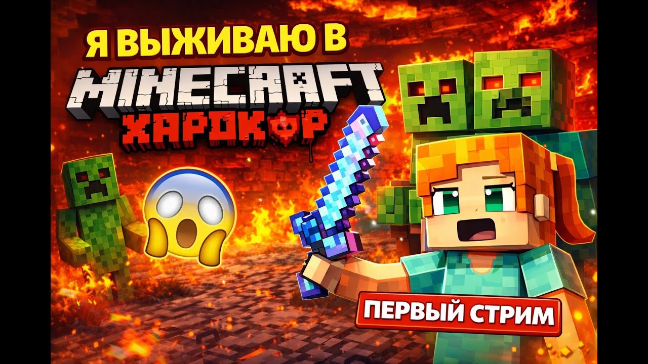 Я выживаю в Minecraft ХАРДКОР 😱 | Первый стрим - Surviving Minecraft HARDCORE 😱 | First Stream