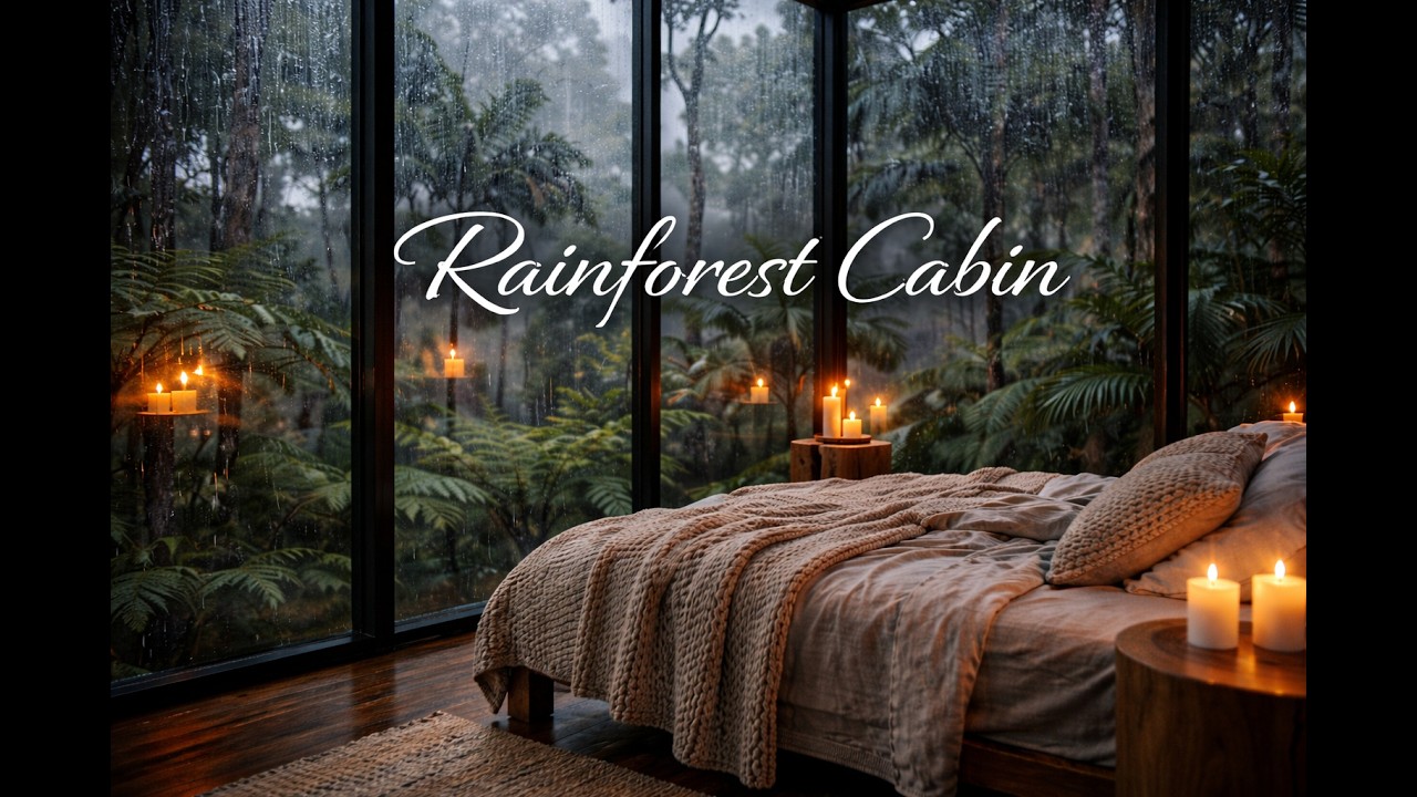 Rain Sounds at Night 🌧️ Jungle Rain on Glass for Deep Sleep (No Music)