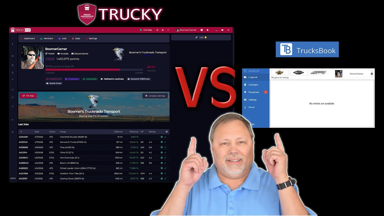 Как TrucksBook отслеживает ваши задания ATS и ETS2 по сравнению с Trucky