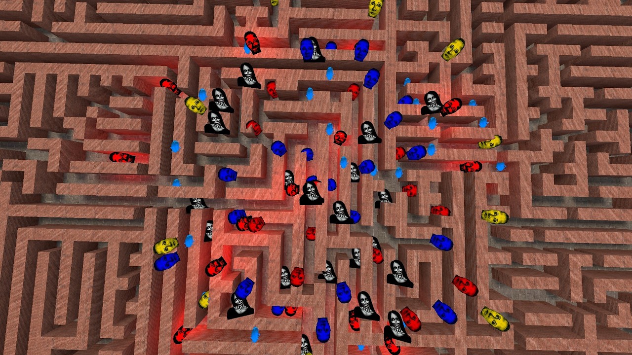 ANGRY MUNCI AND ALL NEXTBOT IN SCARY NEXTBOT IN MAZE #ObungaFamily50k #nextbots