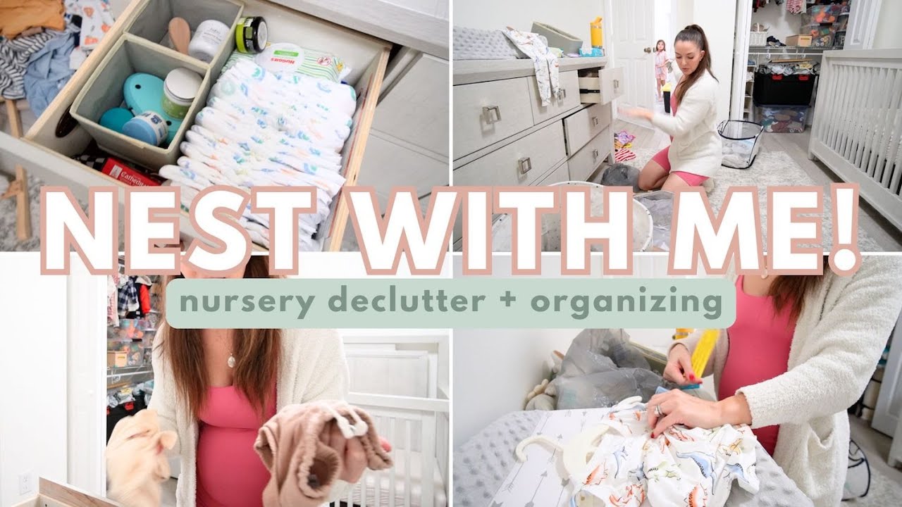 NEST WITH ME 💕🎀👶🏼 | the nesting has begun! nursery declutter and organizing