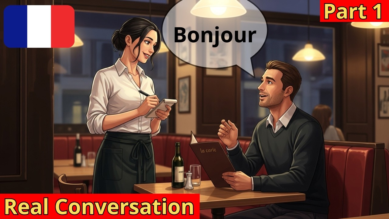 10 Short French Conversations: Talk About Ordering Food (Park 1) | French for Beginners | A2-B1