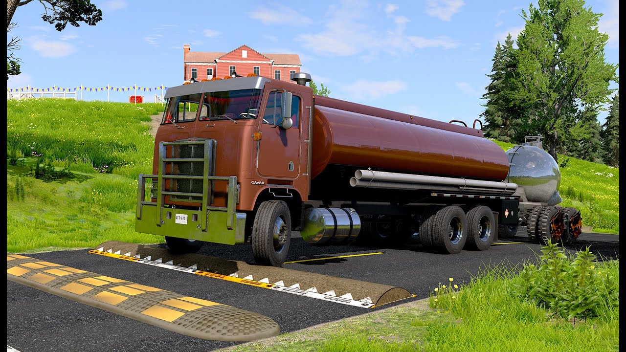 Trucks vs Speed Bumps #47 | BeamNG Drive | TruckBumps