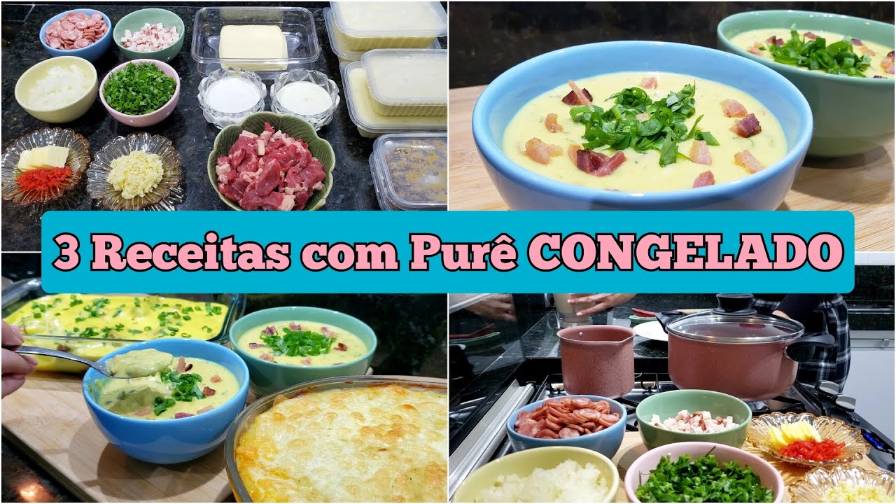 COMO USAR PURE DE BATATA CONGELADO | ESCONDIDINHO DE CARNE | CREME DE BATATA | ISCA DE FILÉ AO CREME