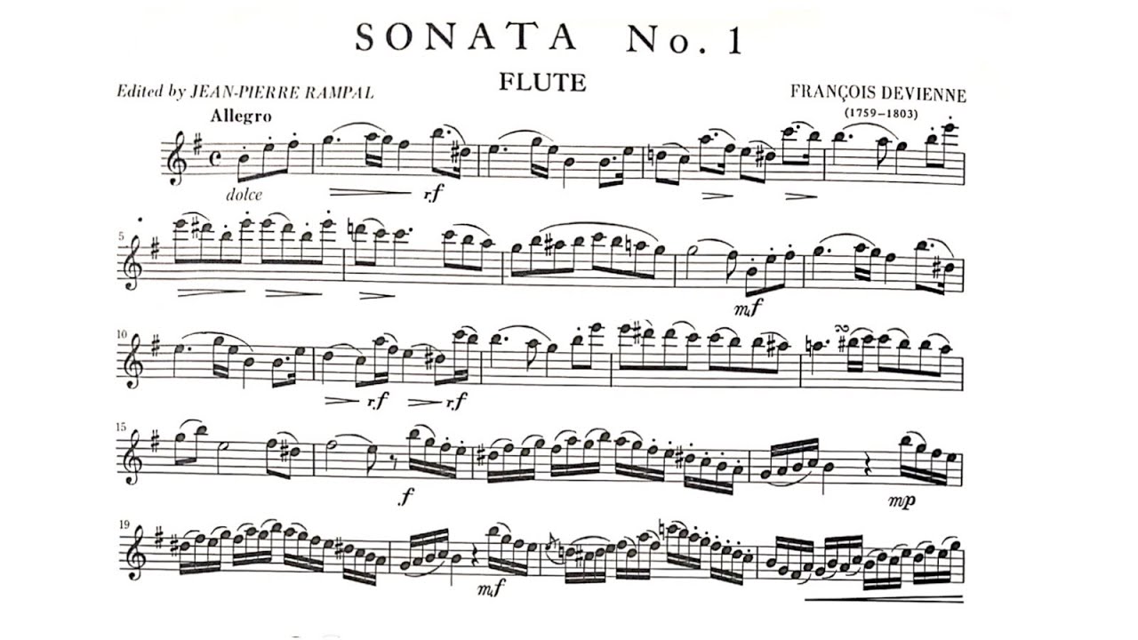 Francois Devienne - Sonata No. 1 in E minor Op. 58, 1st movt 92 (Moderately Slow) Flute & Piano met