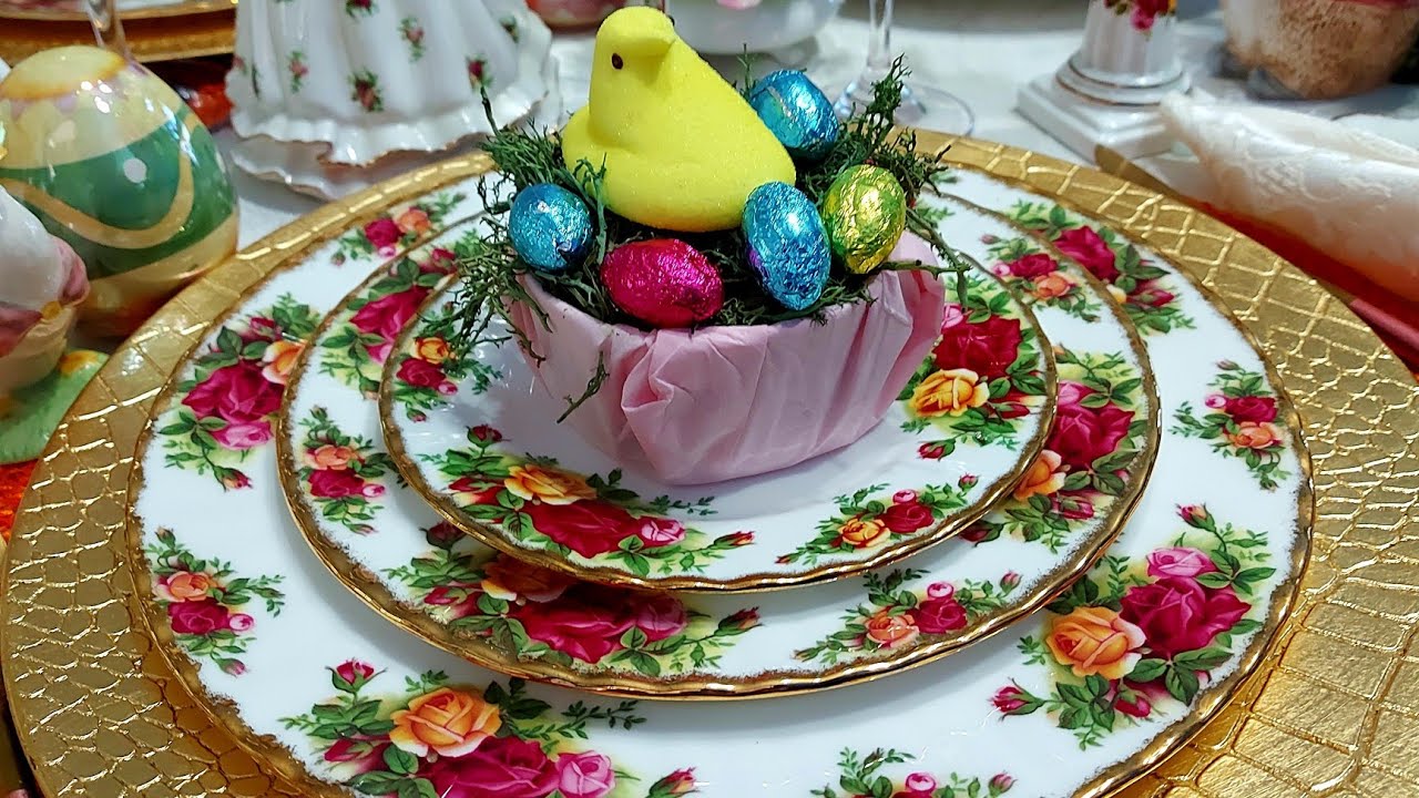 🐣 Easter 🐣 Tablescape With Royal Albert Old Country Roses🌹