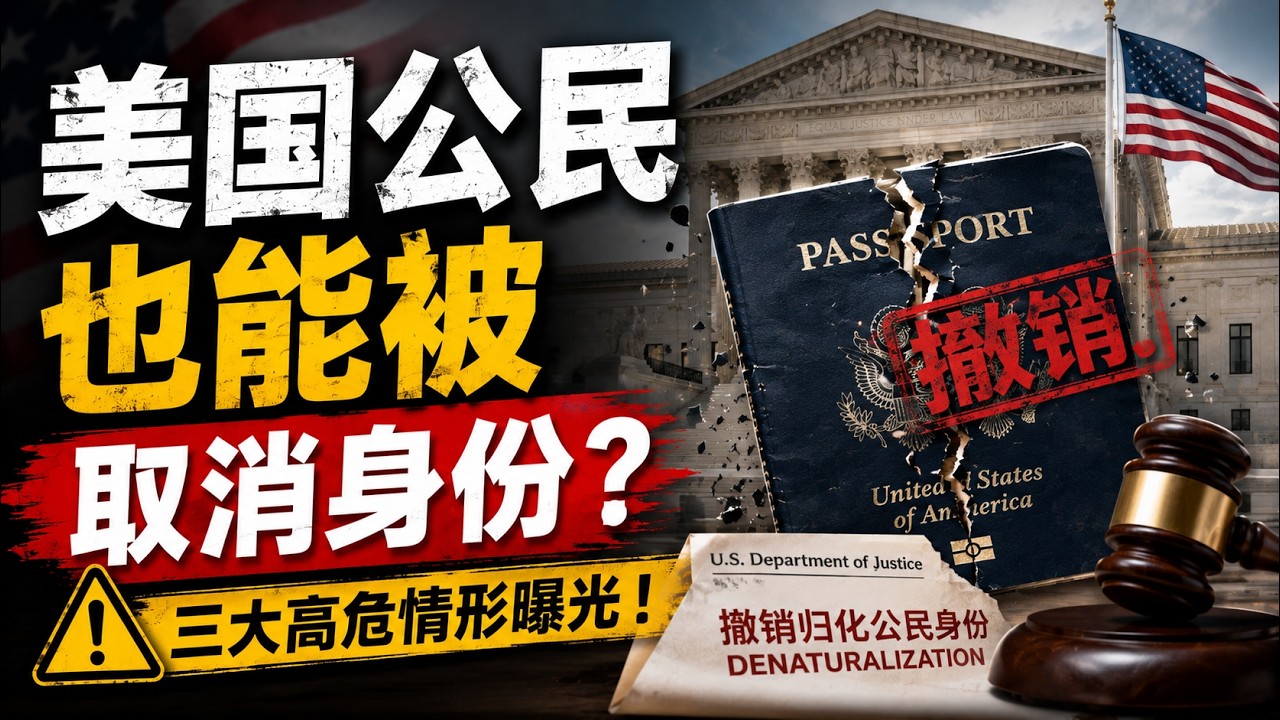 美国公民也能被取消身份？司法部重拳出击撤销归化，三大高危情形曝光！华人入籍要小心，宪法能保你吗？看清法律真相，别让身份一夜归零！入籍不是终点？司法部最新“撤籍备忘录”全解析！稳住你的美国身份！
