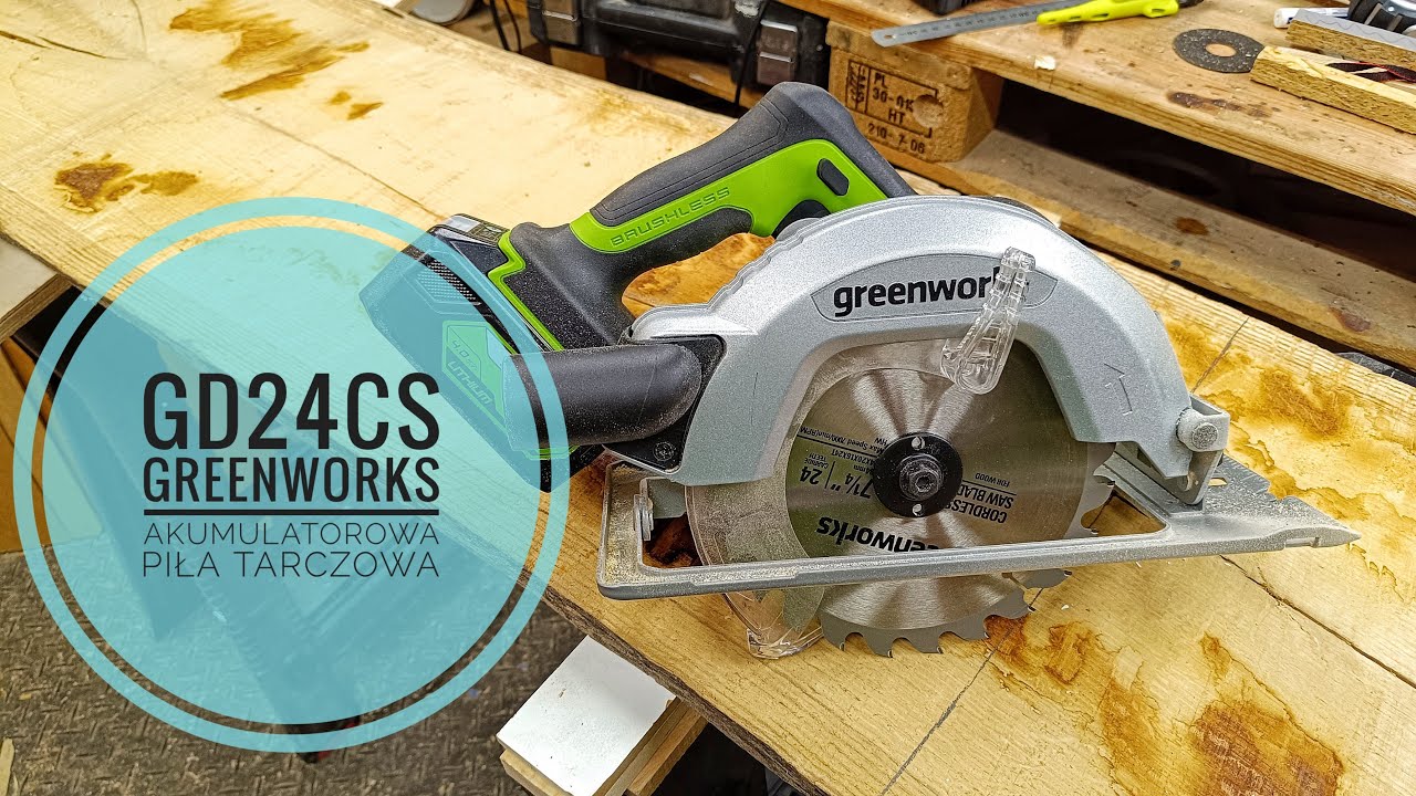 Greenworks GD24CS - Akumulatorowa piła tarczowa 185 mm.