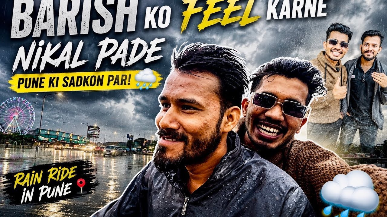 Barish Ko Feel Karne Nikal Padde Pune Ki Sadko Per ⛈️ #vlog #barish #pune #feelings #youtube #rain 
