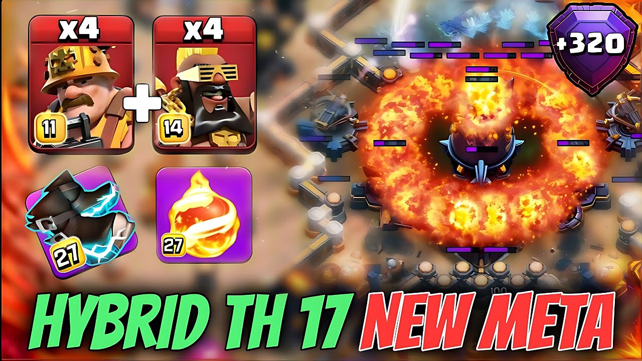 Hybrid th17 new meta in legends rank in clash of clans
