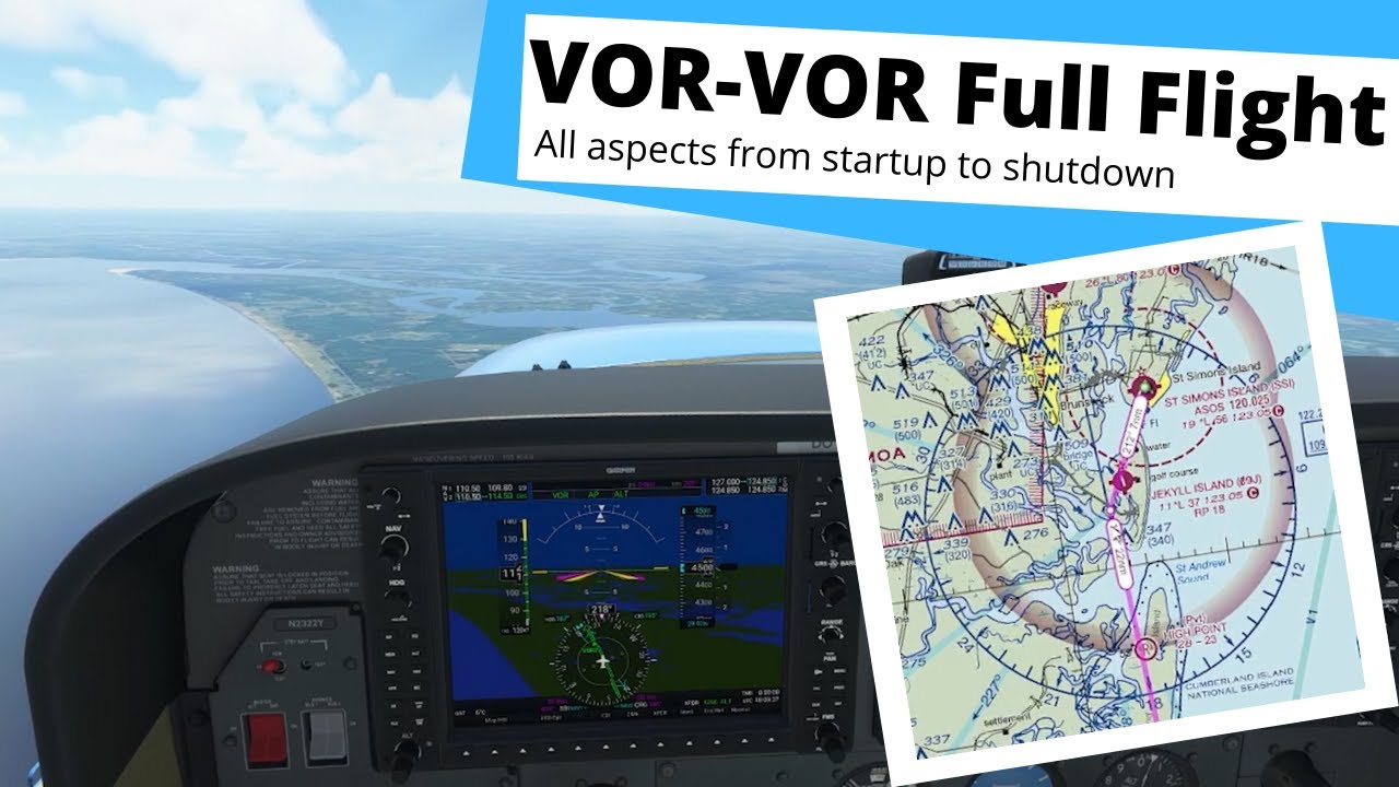 VOR navigation explained - full flight with VOR to VOR turotrial in Microsoft flight simulator 2020