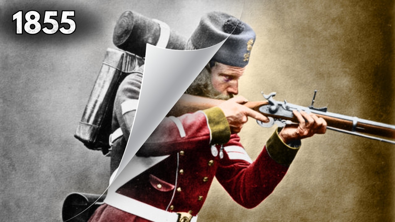 Colourising History: A British Soldier Aims his Rifle | Crimean War Photos
