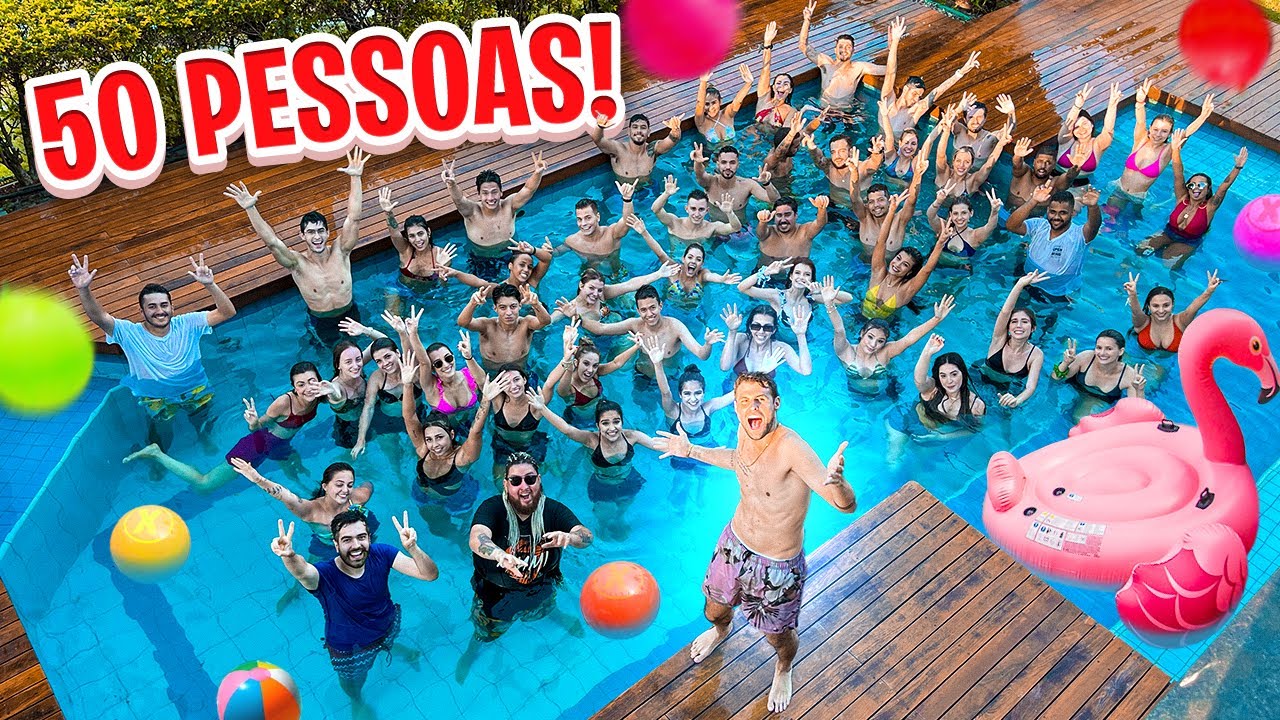 COLOQUEI 50 PESSOAS NA PISCINA DA MINHA CASA!! 😱