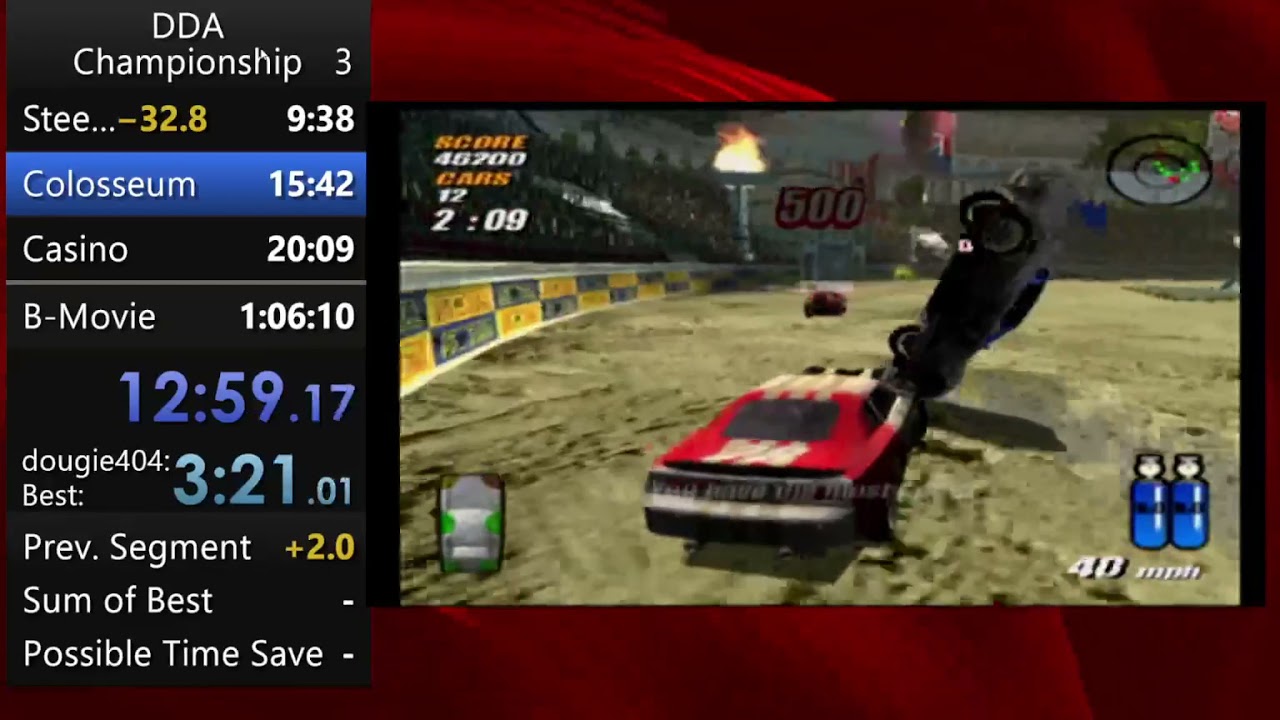 Destruction Derby Arenas - Championship Speedrun - 1:00:45.26