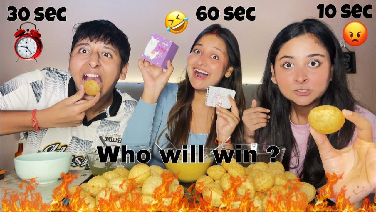 60 Seconds 20 Panipuri Challenge 🤫