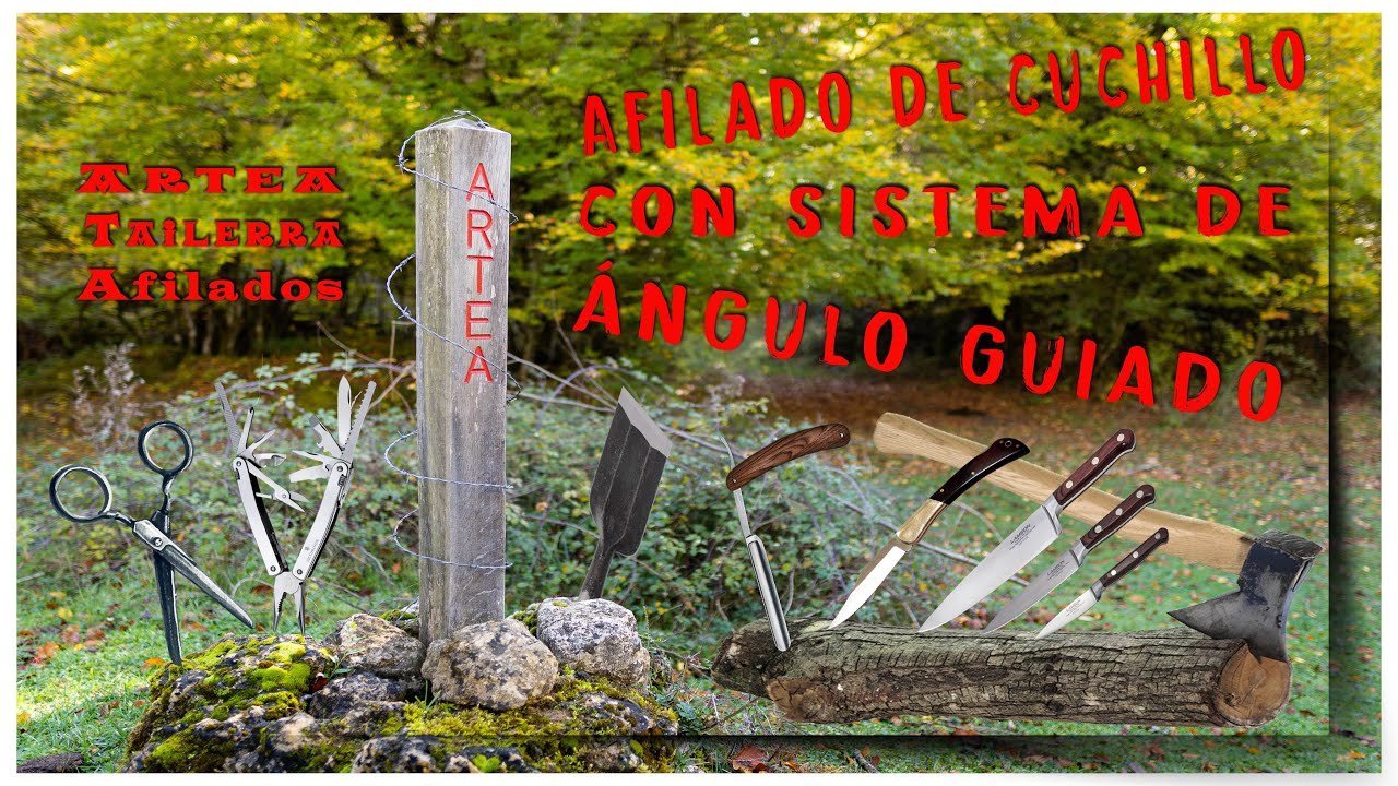 Afilado de cuchillo con sistema de ángulo guiado.
