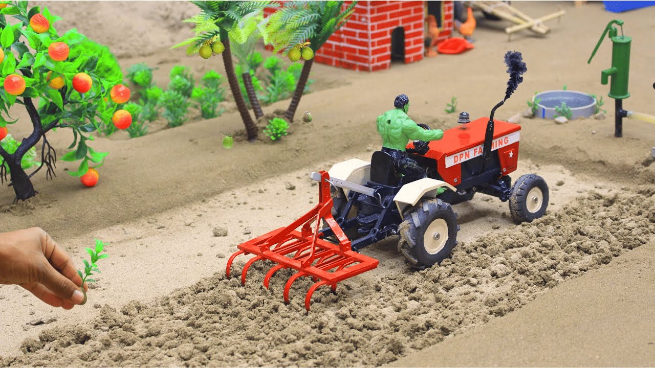 Small DIY Tractor Plough & DIY Water Pump Irrigation | Farming Project@DPNFarming 