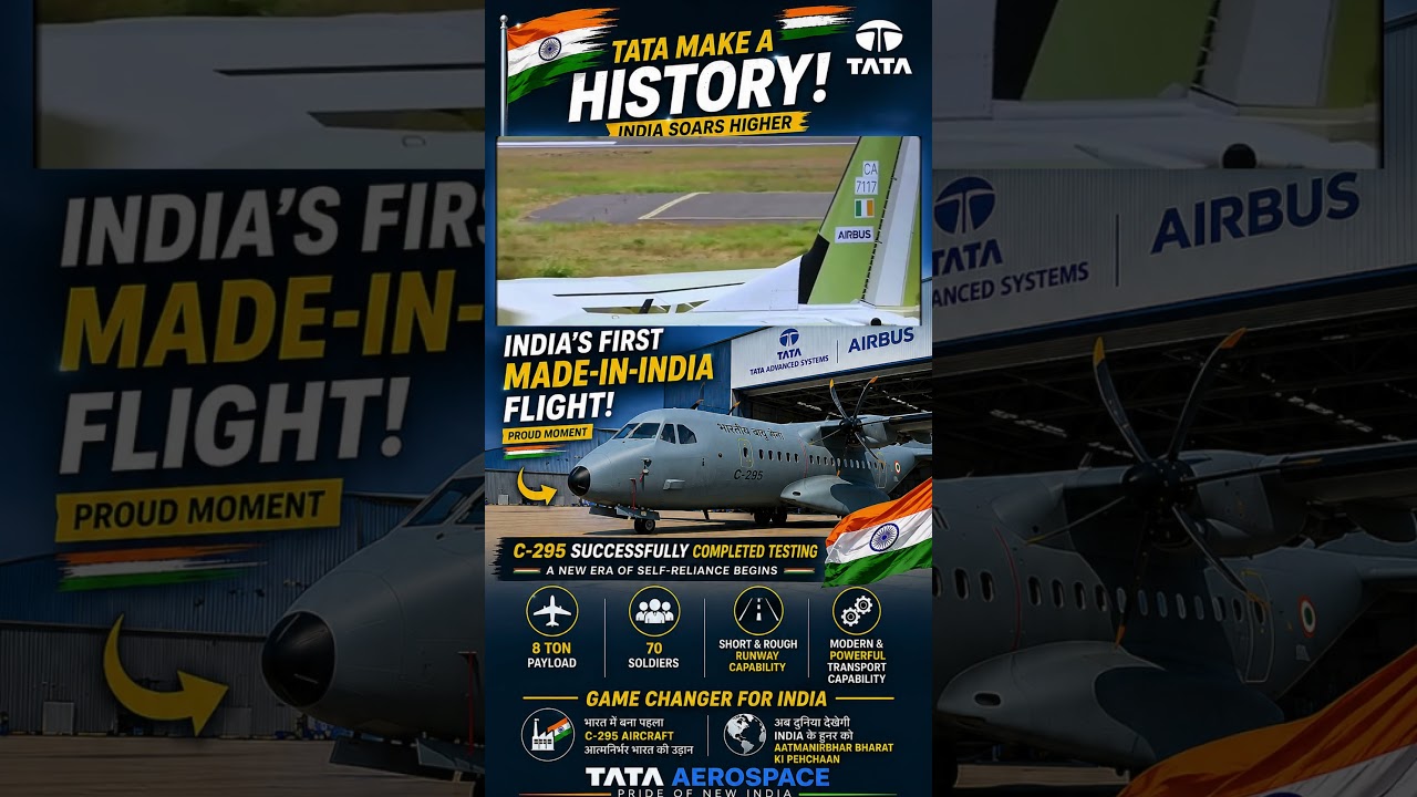 🚀 Proud Moment for India! Tata's C-295 Successfully Completes Testing