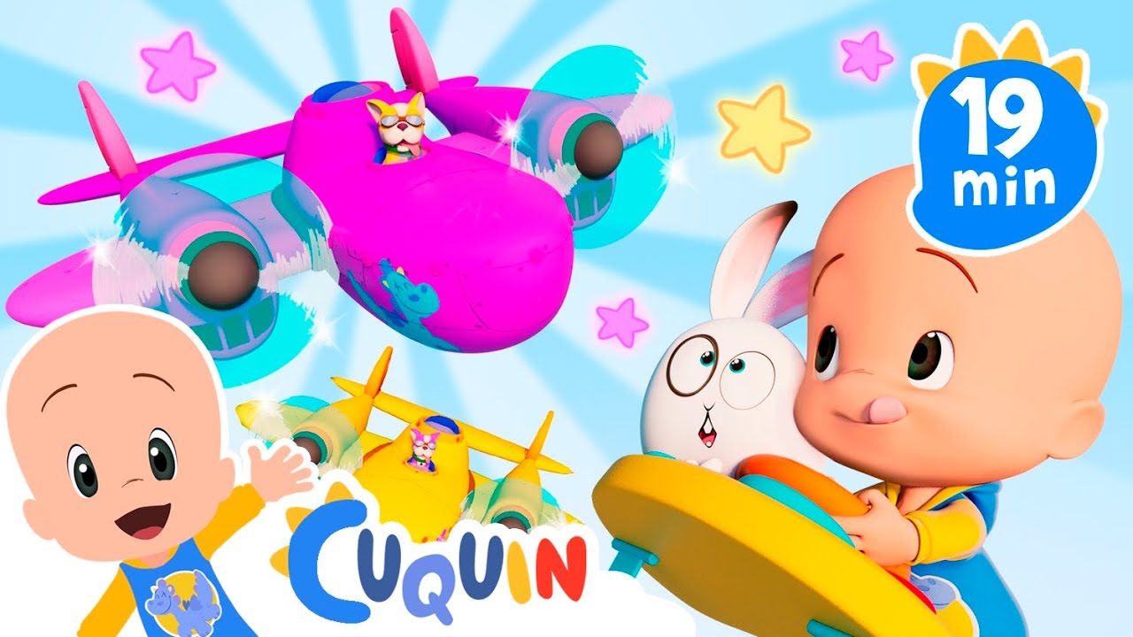 Airplane surprise balloons | Cleo & Cuquin Educational Videos for Children